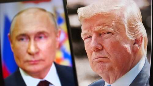 shutterstock_2642053225.jpg Split image of Donald Trump and Vladimir Putin during a public appearance
