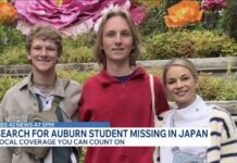 Search continues for missing Auburn University student in Japan