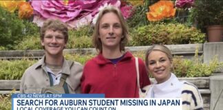 Search continues for missing Auburn University student in Japan