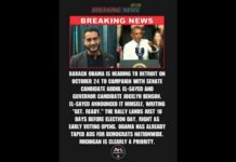 Obama Lands In Detroit – Why Now? Barack Obama to Campaign in Detroit With Abdul El-Sayed and Jocelyn Benson Days Before Election Day
