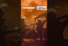 Drone Barrage Torches Kyiv Lifeline Ukraine Firefighters Battle Blaze at Industrial Site Near Kyiv